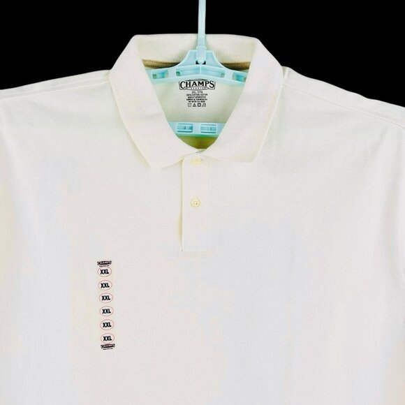 NWT Champs Men's Whisper Sesame Beige Polo Shirt Size XXL Short Sleeve - Picture 3 of 9